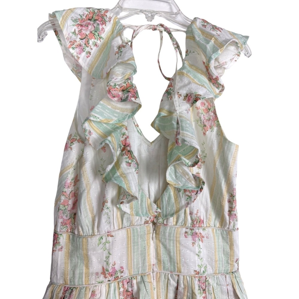 Tularosa Floral Mini Dress Small Ruffle Cottagecore Coquette Pastel Sundress - Picture 4 of 9